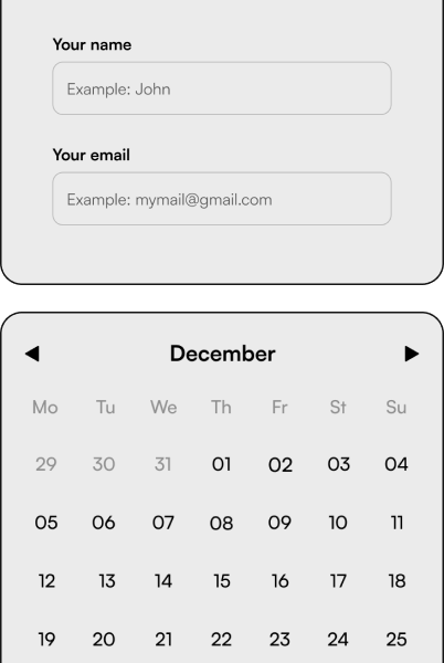 calendar interface using our components