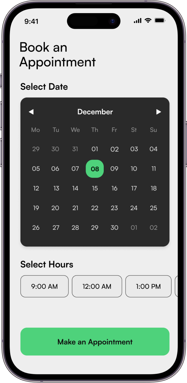 a mobile phone with opened calendar